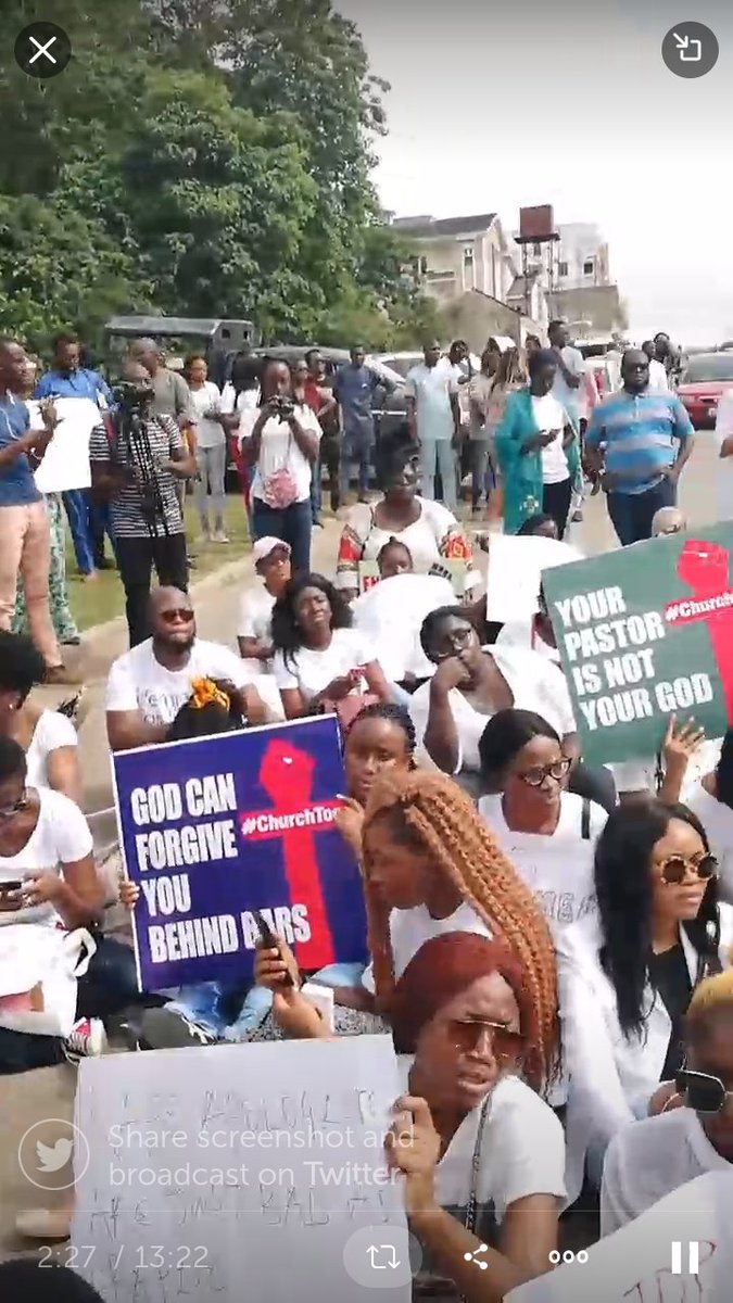 codshalom77's tweet photo. #notinmychurch #NoToRape
Protest at COZA church against #pastorbiodunfatoyinbo alleged RAPE of Busola Dakolo and other ladies in the Church! https://t.co/wZGMGTczfl
