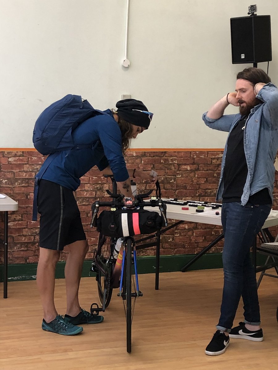 DonaMilne's tweet photo. It’s getting busier now - some lovely bikes and brave cyclists getting ready for @TransAlbaRace #LPinScotland https://t.co/dTsFDmoS5y