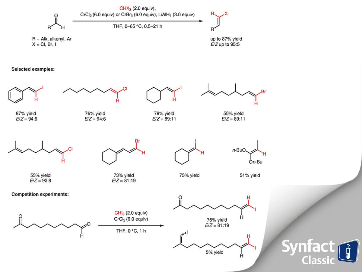 thiemechemistry's tweet photo. Do you know when the Takai #olefination was published? In 1986! Knochel and Lutter highlighted the work by Takai et al. in their #SYNFACTClassic. 🕰️🧐
Learn more ➡️ https://t.co/NZRulLMrhV
@KyotoU_News #stereoselectivity https://t.co/5rjzltgDIH