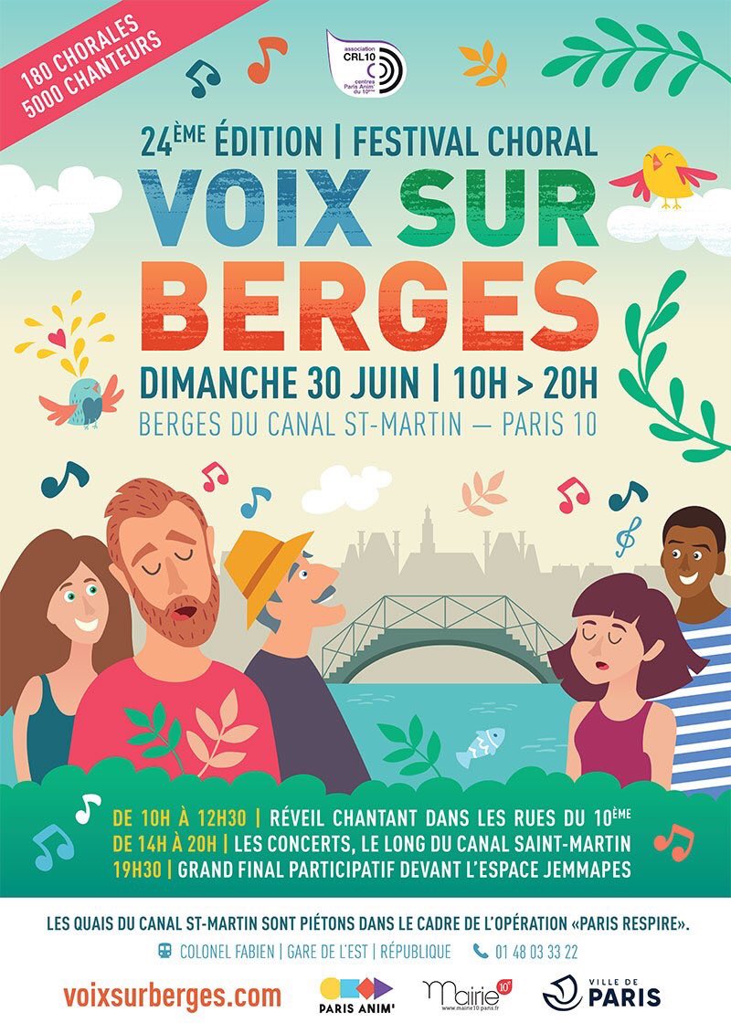 Anne_Hidalgo's tweet photo. Ce dimanche jusqu’à 20h, venez écouter et découvrir les 180 chorales de la 24e édition du festival des #VoixSurBerges le long du canal Saint-Martin. 🎵 #ParisRespire 
👉 https://t.co/BCAhv7D9BT https://t.co/zosVCChRGs