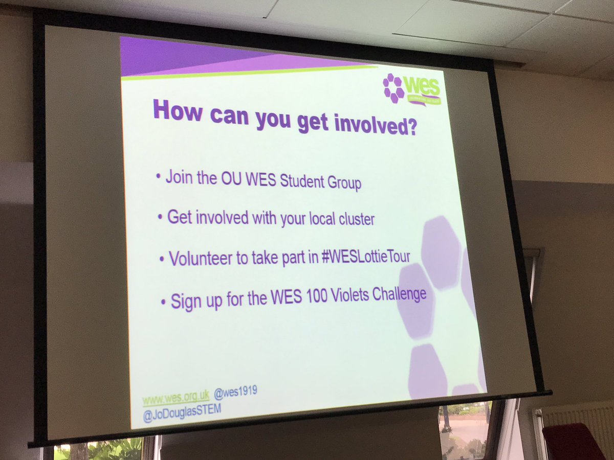 EqualEngineers's tweet photo. Check out how you can get involved with @WES1919. Local clusters, student groups, #WESLottieTour and the forthcoming 100 Violets Challenge. @JoDouglasSTEM @WES_OUSS
#INWED19 #TransformTheFuture #OU_STEM https://t.co/QaA9bDShZ7