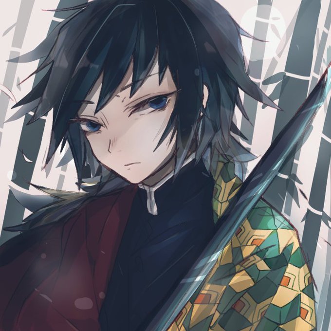 紗々さんがTwitterに投稿した冨岡義勇(鬼滅の刃)のイラスト。
