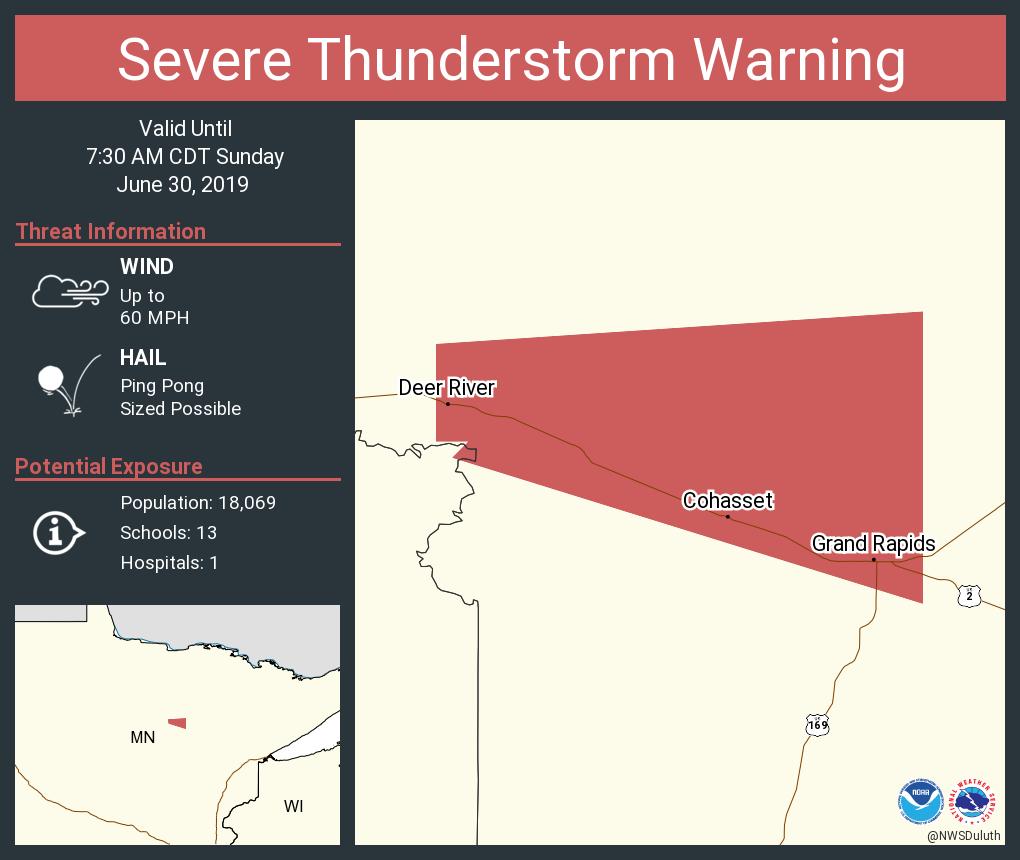 NWS Duluth on Twitter "Severe Thunderstorm Warning continues for Grand