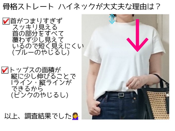 骨格ストレート似合う首元 ネックラインは 選び方でオフショルもハイネックもok あかりとつき