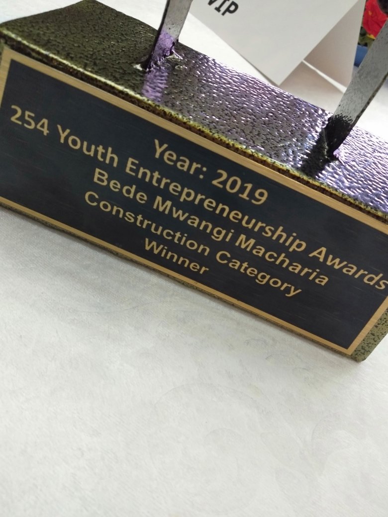 bedemwangie's tweet photo. As @FingerprintCap, we are extremely honored to have received such an important award, the Winners of the @254Yeamp Construction Category. Let's all work together. The sky is the lower limit.
#254YEAMP 
#YouthEntrepreneurshipAwards 
#SundayMotivation https://t.co/ZHLKGxLxF2