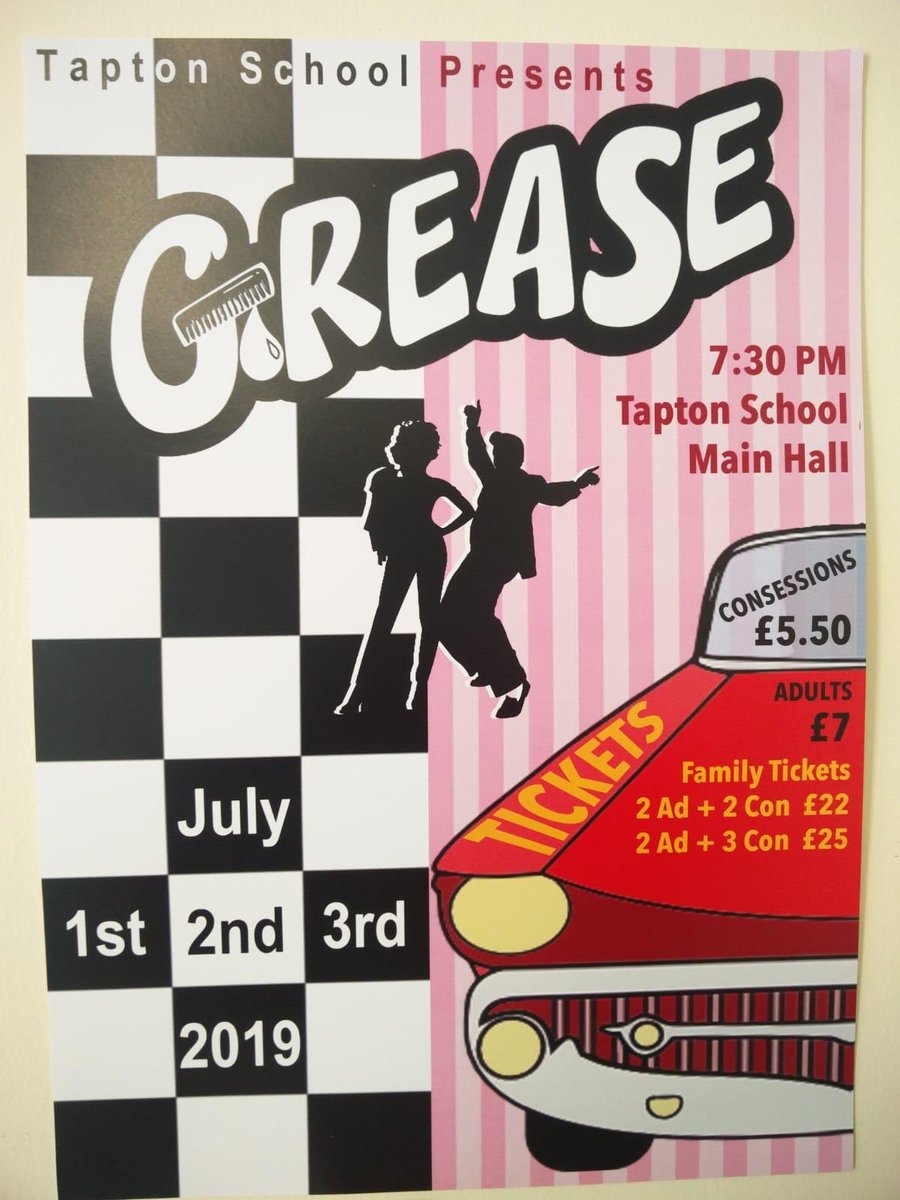 Grease the musical at Tapton School, Crosspool this week. Huge amounts of work put in by staff and pupils. Please promote and retweet.