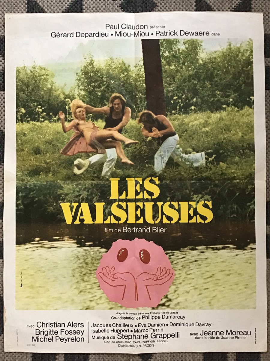 Affiche du film « Les Valseuses » (1974) de Bertrand Blier avec Patrick #Dewaere , Miou-Miou, Gérard Depardieu 
La naissance de 4 destins du cinéma français