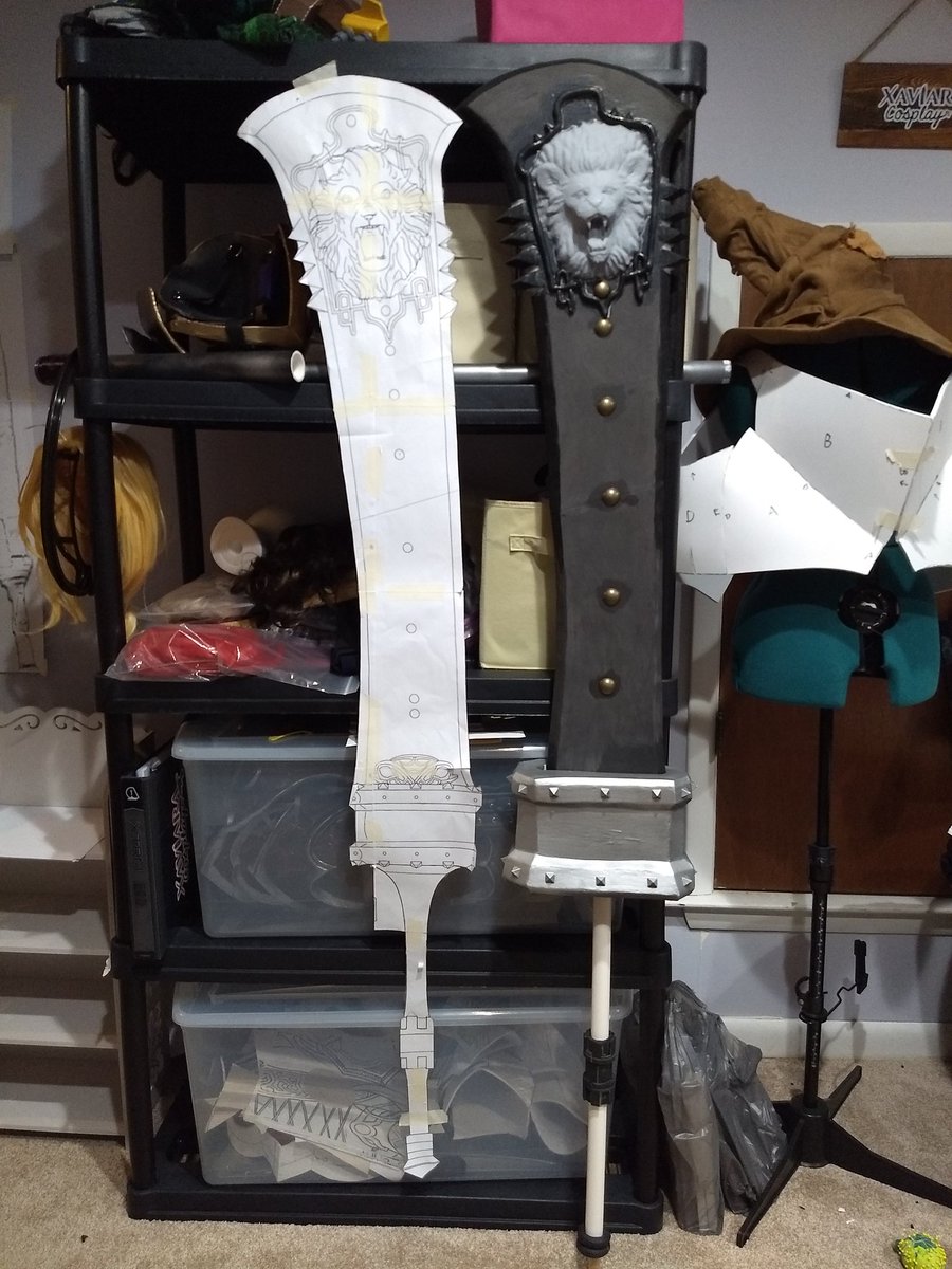 CaolaR's tweet photo. I think after all of this I have to cut it in half again to drill holes for a dowel. Oh boy.
#cosplay #cosplayprop #nierautomata #2b #beastlord https://t.co/9enq3vjpL4