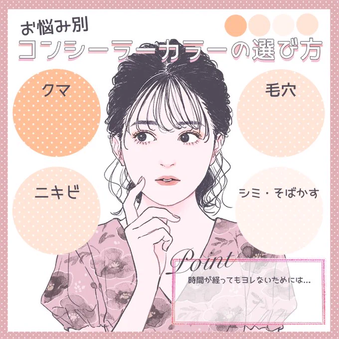 ■?????■
ミレニアル世代のファッション&amp;ビューティ雑誌 bis[ビス]のインスタでまたコラムのイラストを描かせて頂きました❤︎

『お悩み別 コンシーラーカラーの選び方』

ポイントのテキスト入り記事はbisのインスタアカウントからどうぞ!
https://t.co/ESLfVFMnGt 