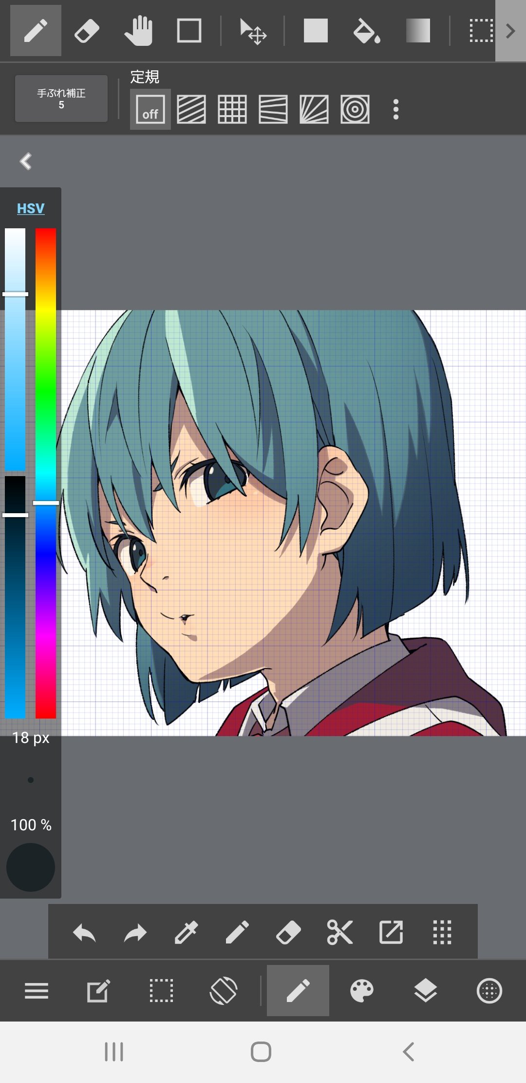 ｶﾞﾈｼｱ まばたきアニメの作り方 まず線画を描きます レイヤーはそれぞれ上から順に 目以外の主線 髪の影の線 目と眉の主線 目の影の線 体の影の線 にするといい感じになります 影の線は判りやすく2色で描いてますが 後で色を変えるので 透明度を