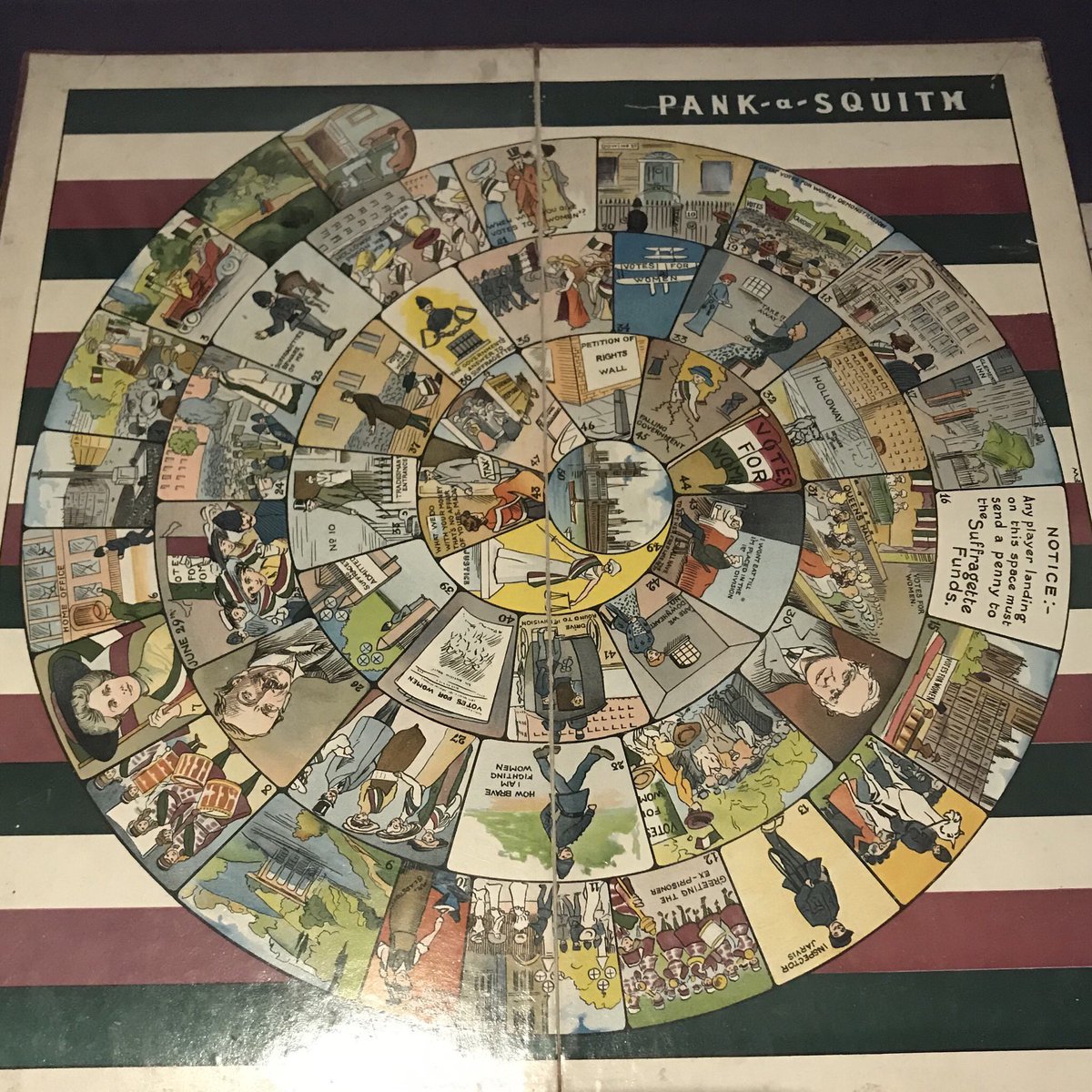 sistersaw's tweet photo. Fascinating suffragette game from 1909 at the People’s History Museum in Manchester. Amazing place for political graphics and illustration. https://t.co/uNpZHumdxq