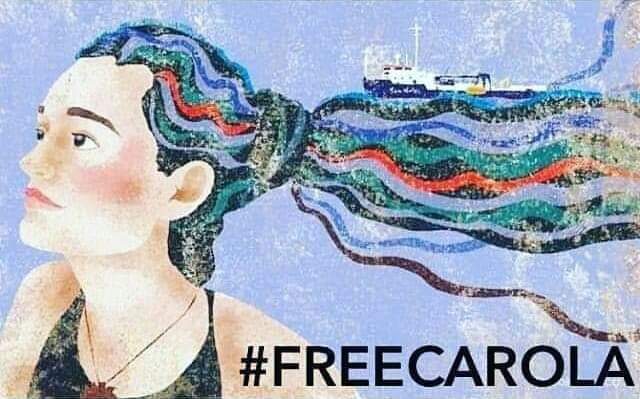 FEMMolina8M's tweet photo. #CarolaRackete detenida por salvar la vida de 53 personas. El mundo al revés 🤦‍♀️🔉 Libertad para Carola https://t.co/7UAokisViF