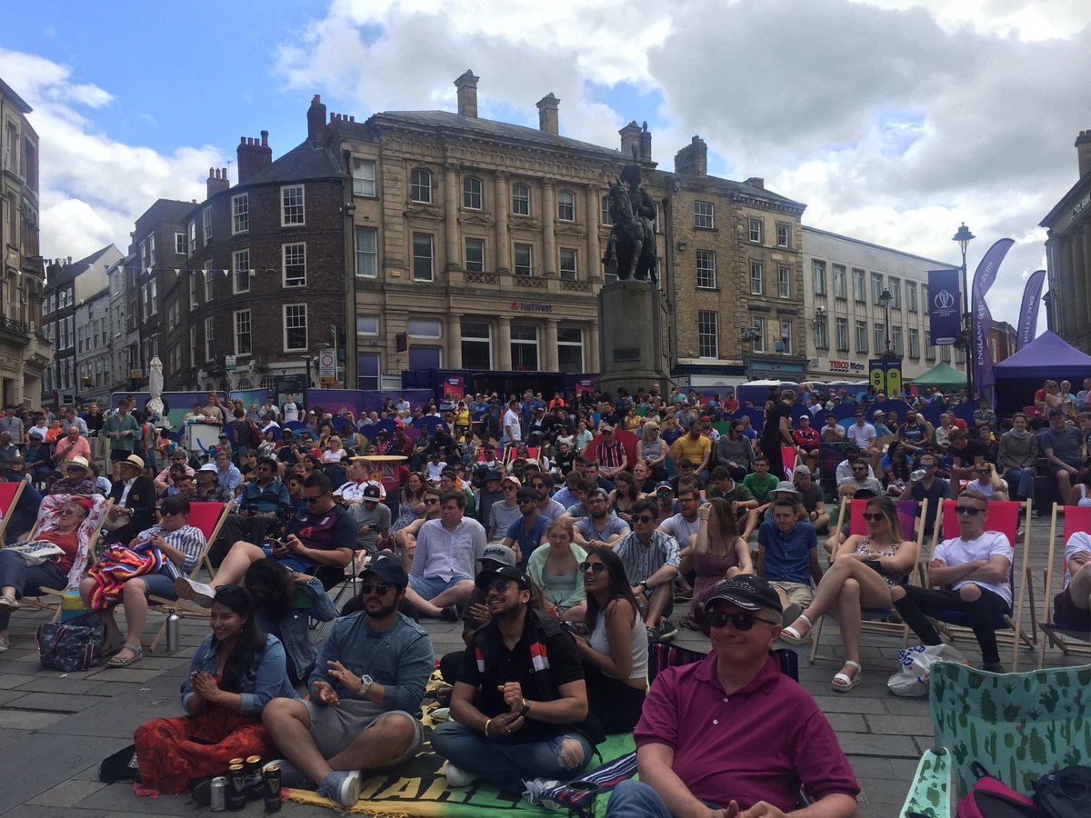 iluvcricket2's tweet photo. we are representing @thebharatarmy RT @iluvcricket2: Watching a beautiful off drive by @imVkohli at fanzone in Durham @RiversideDurham #CWC19 #CWC19Durham #CWC19TheRiverside https://t.co/J5YlpRsR4m