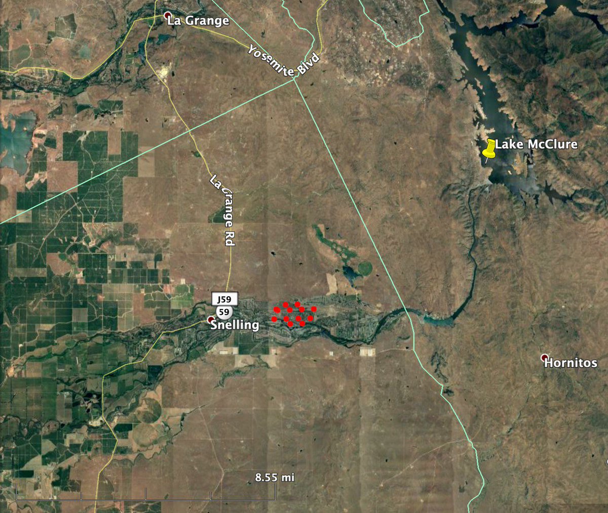 wildfiretoday's tweet photo. The #MercedFire, 2 miles east of Snelling, California, burned about 150 acres Saturday. https://t.co/IV0HvEK6ka