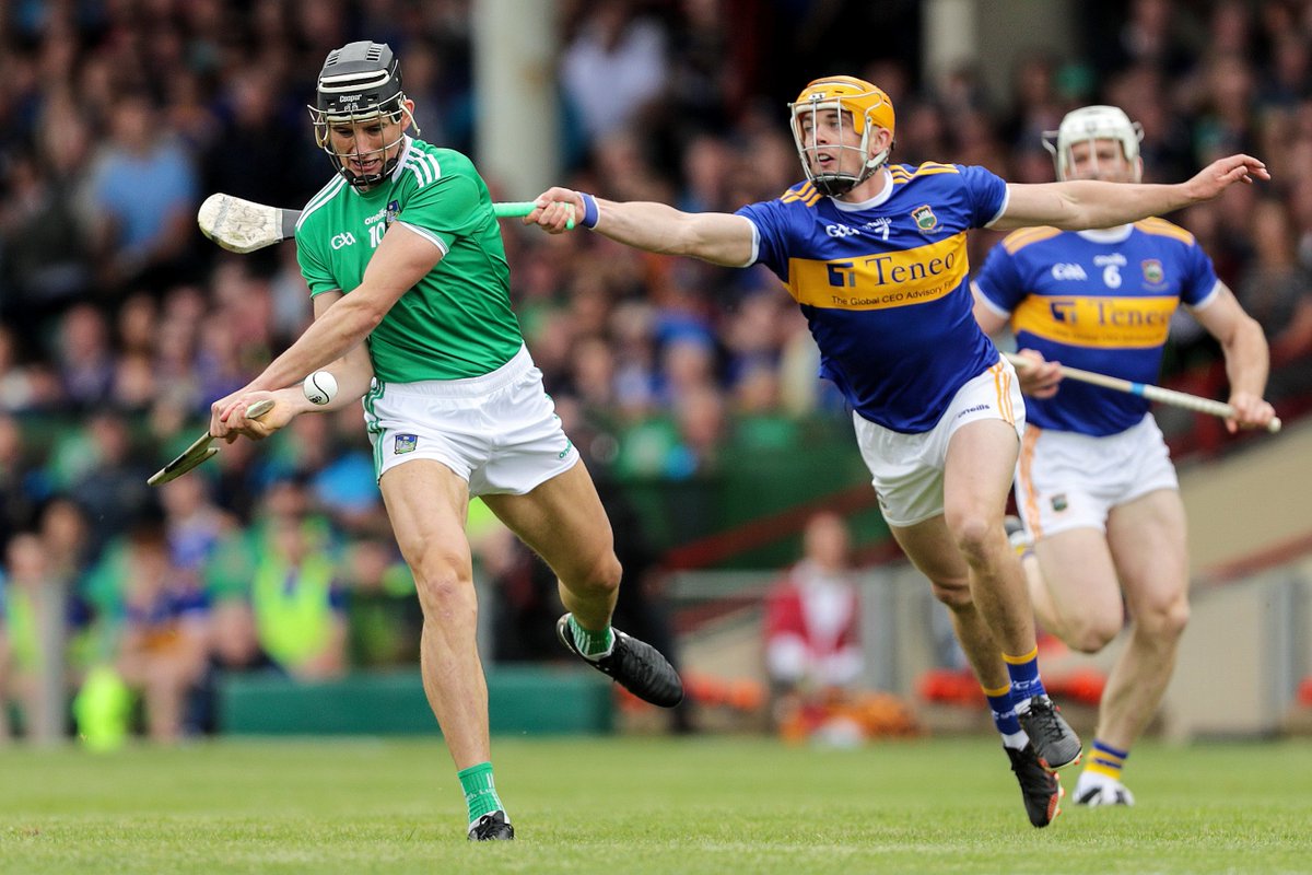TheSundayGame's tweet photo. Limerick turn on the style to claim a convincing 2-26 to 2-14 victory over Tipperary in the Munster Hurling final. #rtegaa #LIMTIP https://t.co/1lrFIQ0Kn3