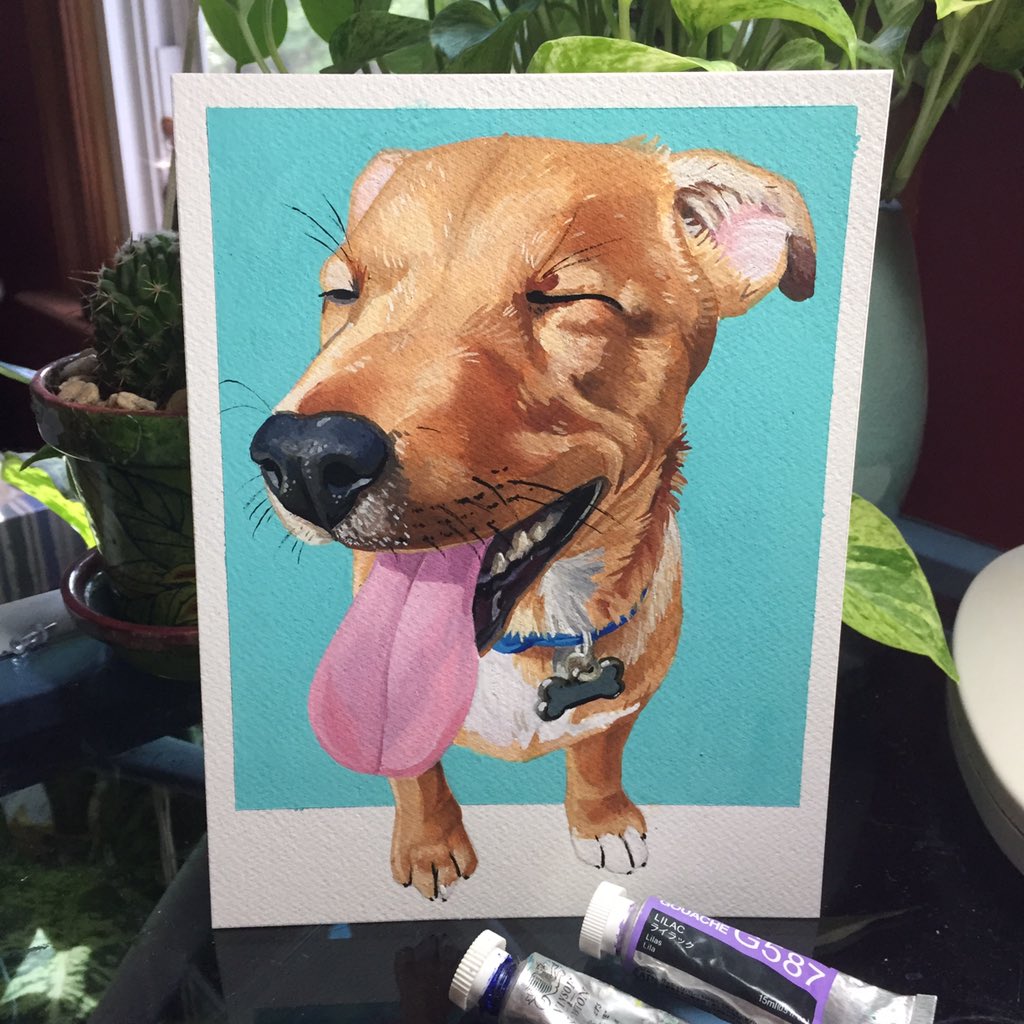 MaddyWilsonArt's tweet photo. Doggo painting done wth gouache 🌟 #gouache #art #painting #richmondva #fredericksburgva https://t.co/VElUHBAFr7
