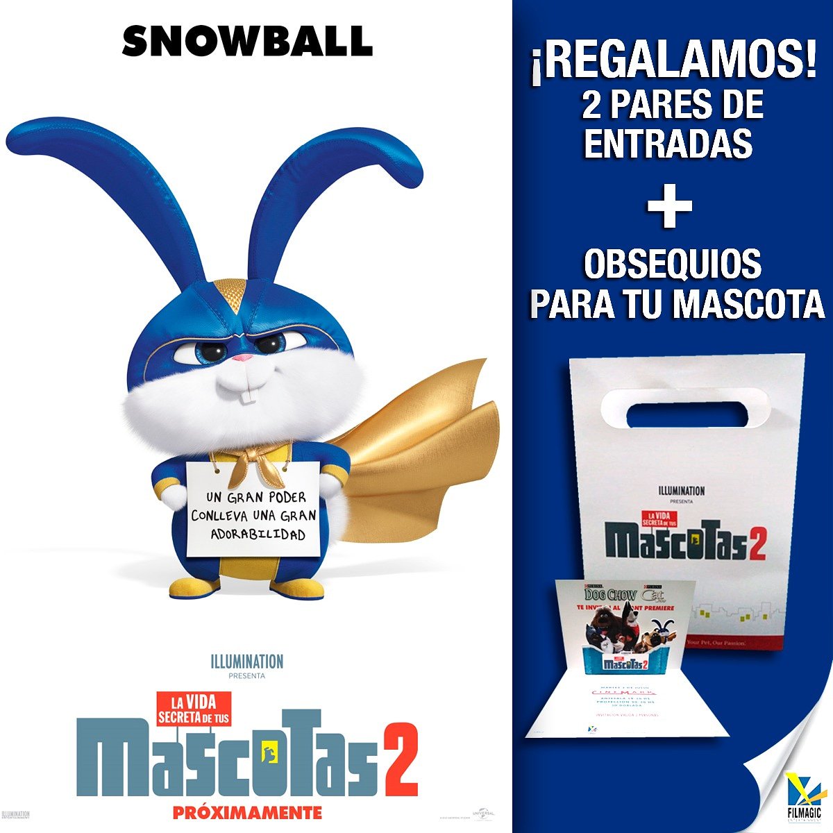 filmagicpy's tweet image. ¡#DogChowPy presenta la premiere de #LaVidaSecretadetusMascotas2 éste martes a las 20hs en #cinemarkpy!
¿Querés ser una de las primeras personas en verla? Compartinos como comentario una foto simpática de tu mascota, arrobá a tu dupla de cine ¡Y ya participas!