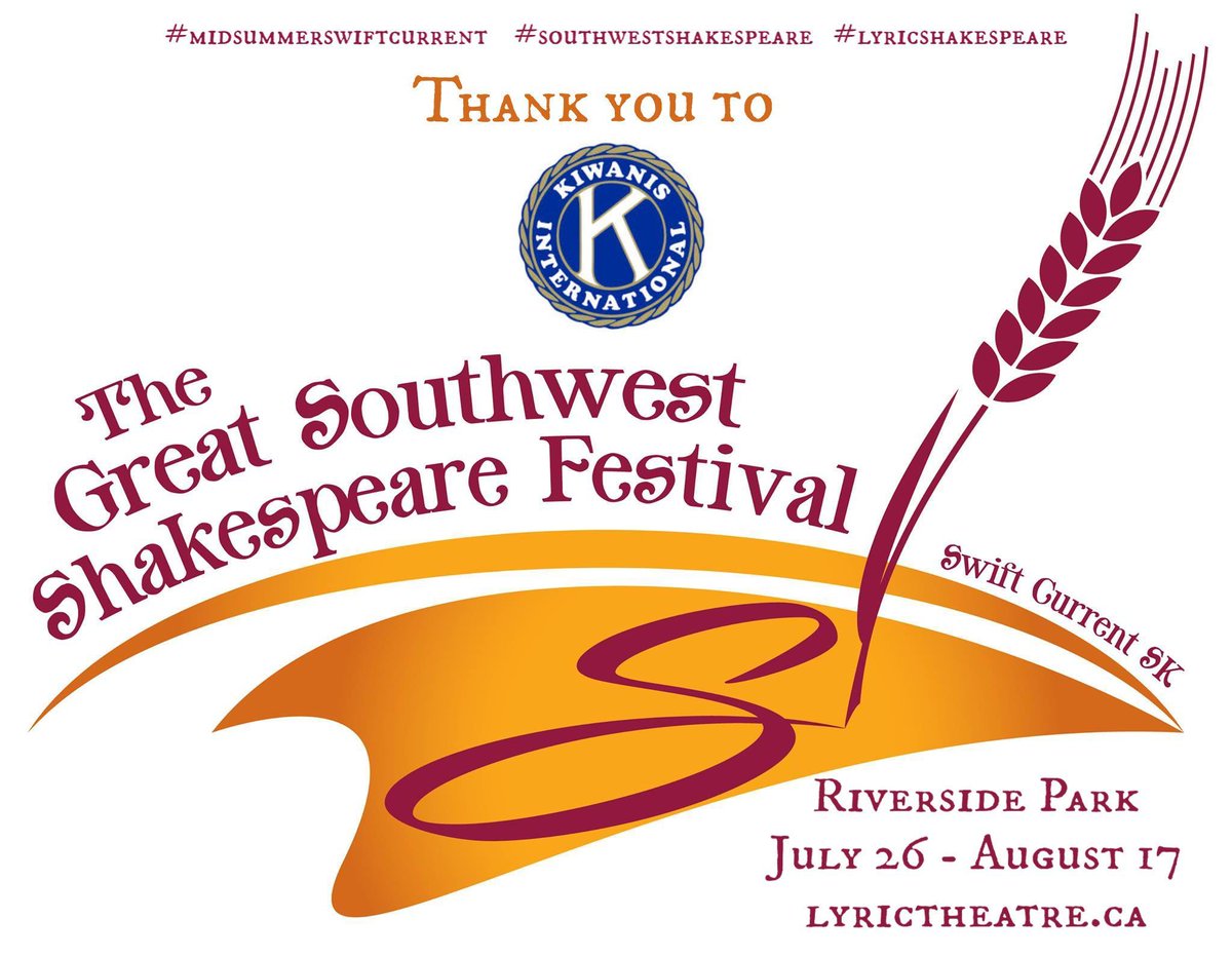 Thank you to our principle role sponsor <a href="/SwiftKiwanis/">SwiftCurrentKiwanis</a>. They're helping make our midsummer dream come true! We're cooking up some magic in rehearsal that you won't want to miss. Do you have your tickets yet?
#midsummerswiftcurrent #southwestshakespeare #lyricshakespeare
