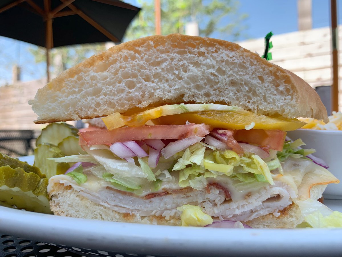 SahmsAleHouse's tweet photo. We have a couple of new specials like this Turkey B.L.T and Grilled Chicken Mediterranean. Come eat!! https://t.co/MXYboW7BkA