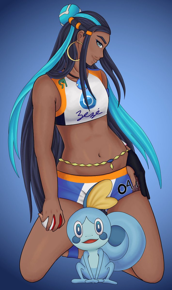 kirikachii's tweet photo. #Nessa #Pokemon #SwordAndShield #kirikachii #opsart #fanart https://t.co/h7w6XofS36
