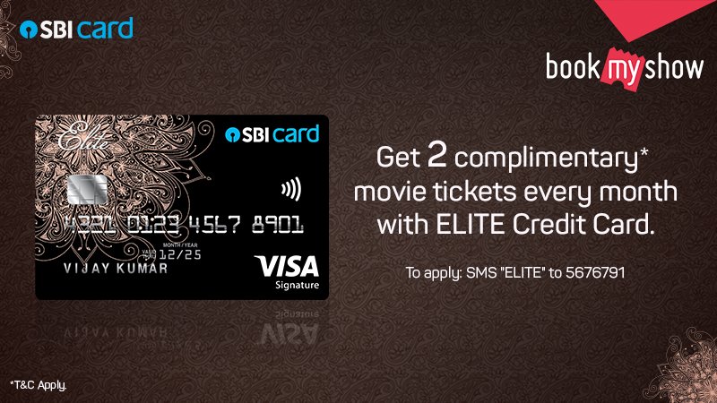 bookmyshow's tweet photo. Attention movie buffs! Now get 2 free movie tickets per month or INR 500 off whichever is less with your SBI Signature/Elite credit card. Details : https://t.co/rSFSzMgloM #BMSOffer https://t.co/VMFeTJrWgu