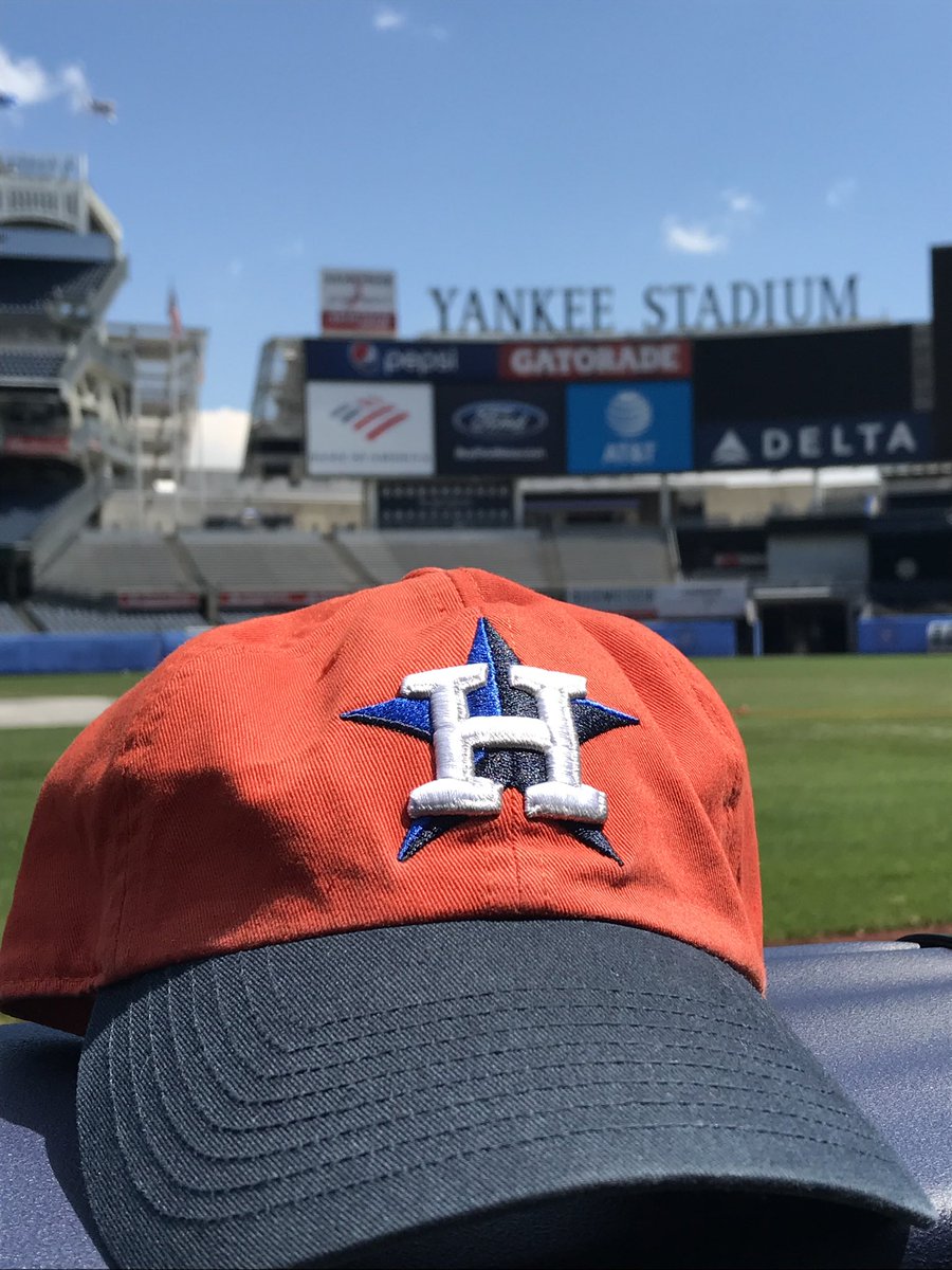 From the Yankees dugout...Go Astros!!! <a href="/astros/">Houston Astros</a> <a href="/OrbitAstros/">Houston Astros Orbit</a>