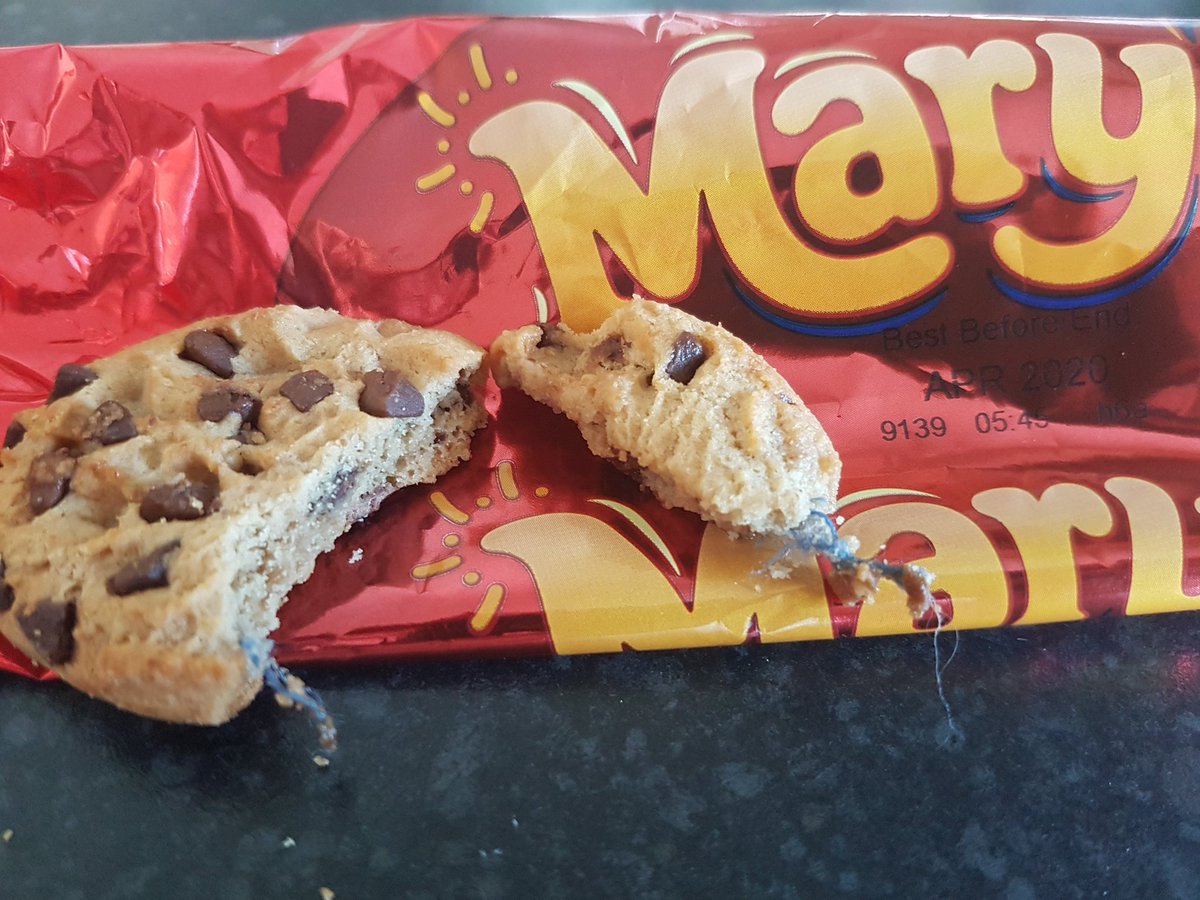 heyroberts1's tweet photo. @MarylandCookie is blue string a new ingredient in the cookies?  🤔 https://t.co/X8gw1LFDCn