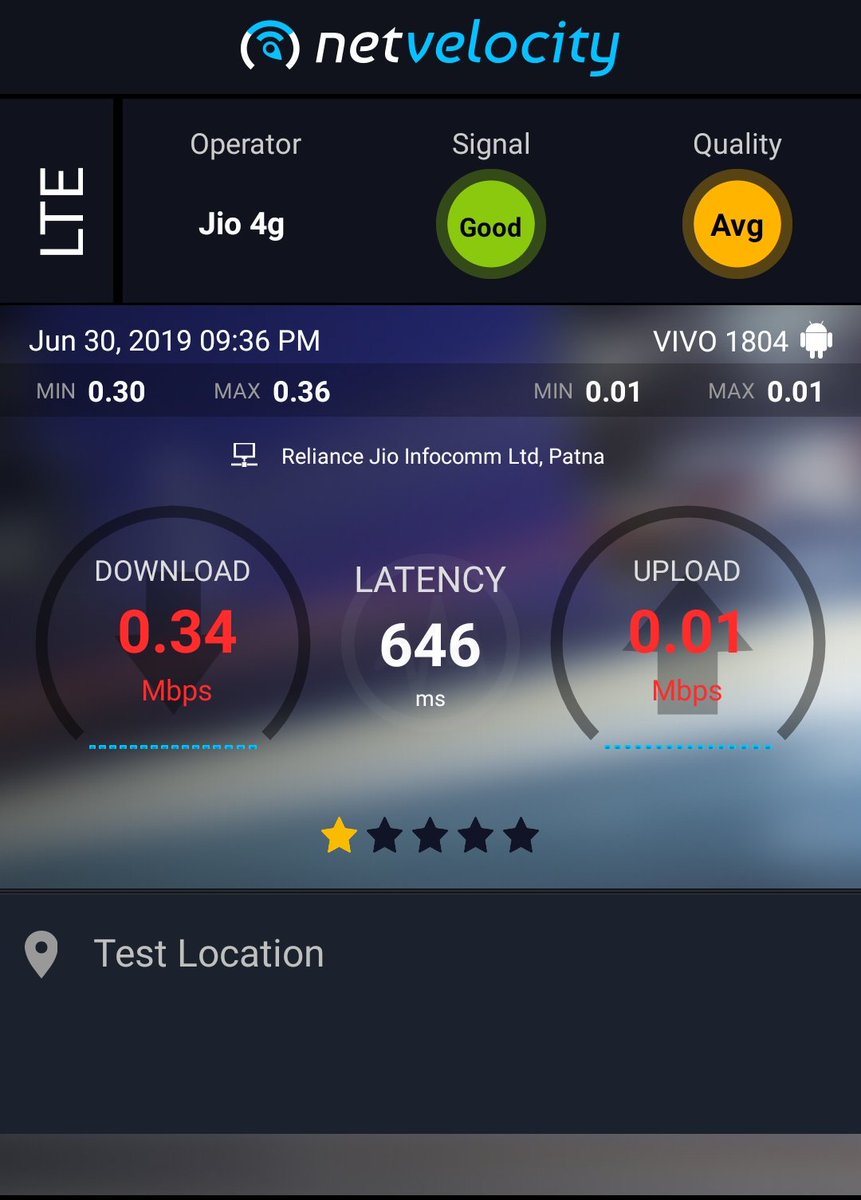 amitrajmth's tweet image. What a speed....... 
Give me a reason for not porting my number to other. Whether its feel like 4 G,  Why i pay such amount for this. How long we wait. 
&quot;Government should fix minimum speed for 4g.&quot; Take this opportunity,  and start a data speed war.
#jiocare #bsnl4g #myjio