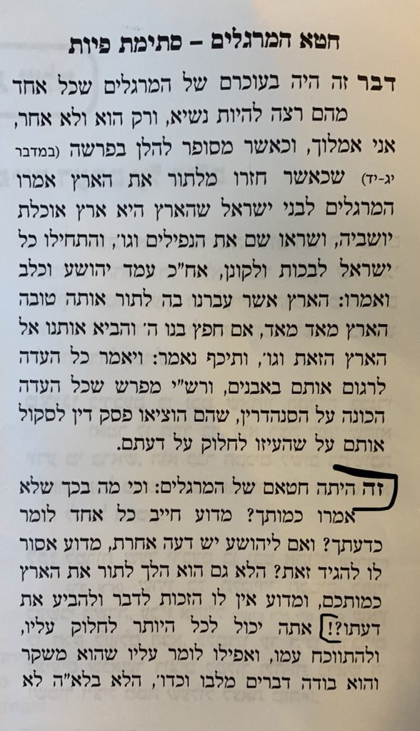 UofPurim's tweet photo. REQUIRED READING- The sin of the spies was the silencing of an opposing opinion #klausenberg https://t.co/dUU23Uwpt2