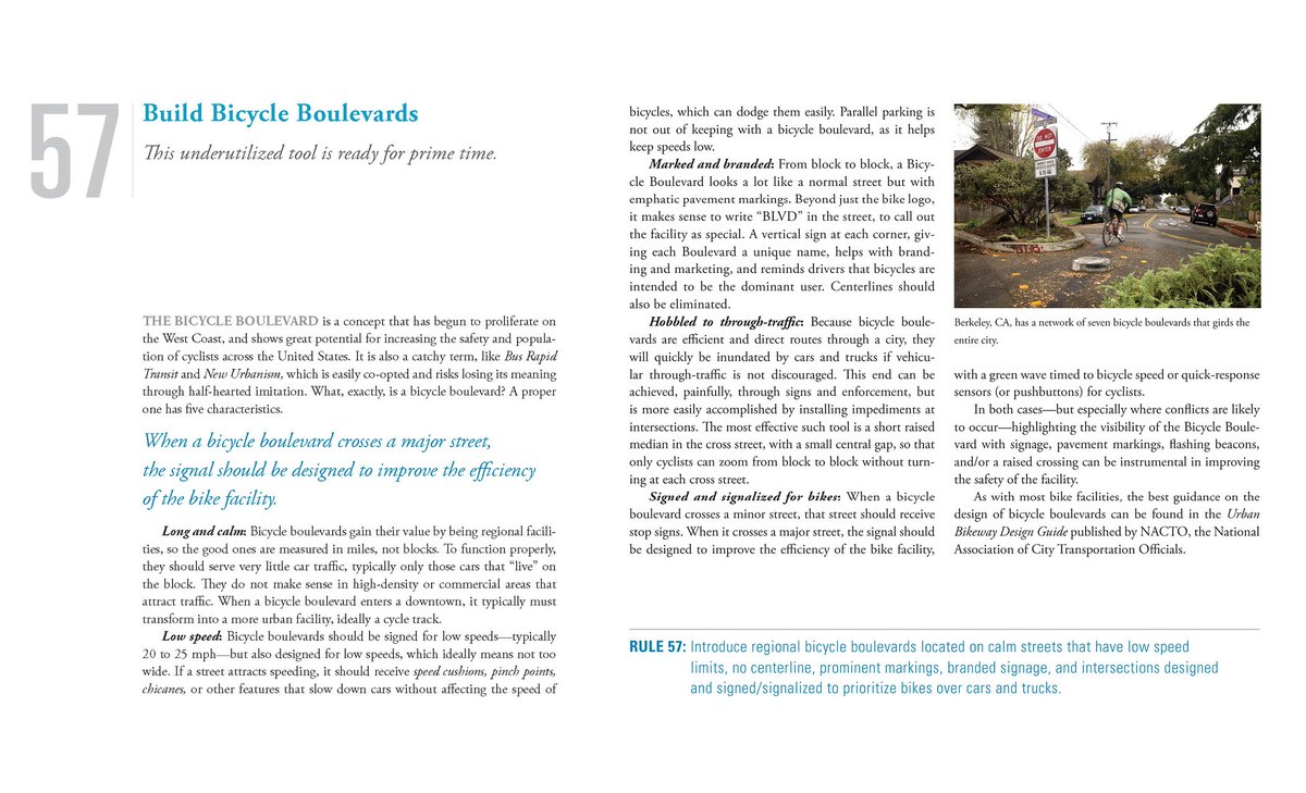 JeffSpeckFAICP's tweet photo. Here’s RULE 57: BUILD BICYCLE BOULEVARDS, in my new book, Walkable City Rules. I’m tweeting the whole book out May - July, one rule a day.  Enjoy!  Or go to: https://t.co/2RtkJjebT3 https://t.co/OPQquWVPxE