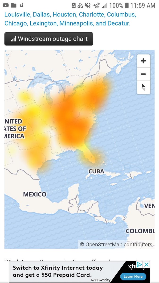 Windstream Outage Chart