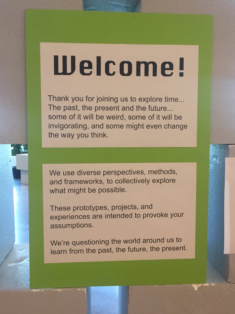 FuturesNL's tweet photo. Futures Literacy, design and art made for some interesting concepts in our design sprint Future event ‘oh mirror mirror’. How can we use design to challenge our assumptions? Great work from @OCAD students and staff https://t.co/olWUAUz00g