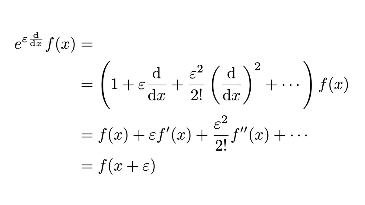 InertialObservr's tweet image. 🔹In physics, this is why we call the derivative operator the &quot;generator of translations&quot;