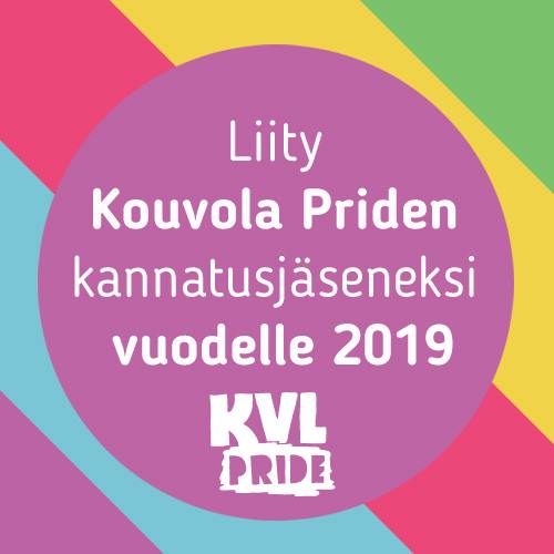 "Liity Kouvola Priden kannatusjäseneksi vuodelle 2019"