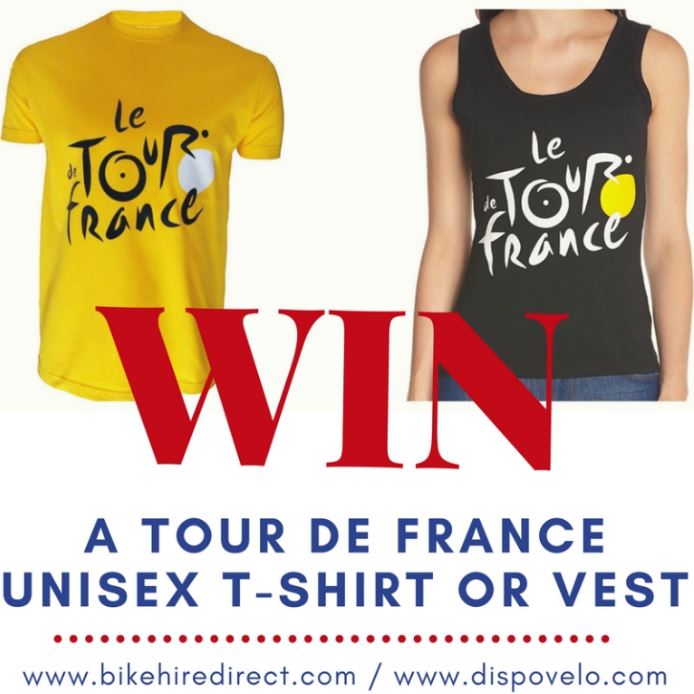 BikeHireDirect's tweet photo. Celebrate start of #TourdeFrance – enter to #win a #TDF Tshirt or vest from @BikeHireDirect ! 
Simply head to #BikeHireDirect Facebook page https://t.co/nMOmZ5bs2b &amp; check out pinned post! Worldwide. Ends 12/07 #giveaway #Competition #prizedraw #contest #velo #sweepstake #prize https://t.co/t36xDDluIv