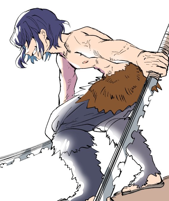 UoFoさんがTwitterに投稿した嘴平伊之助(鬼滅の刃)のイラスト。