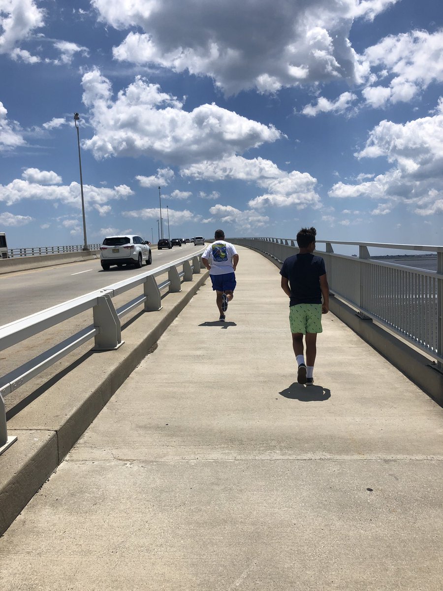 WeAreBC55's tweet photo. We ran for #Familia and @A_myers17 today. “The Battle on the Bridge” has officially launched. We support The Anthony Myers Movement. Help Anthony help others by making a donation today. #SpiritAboveAll #GoAnthony #SomersPointNJ https://t.co/Do7gfYym0E