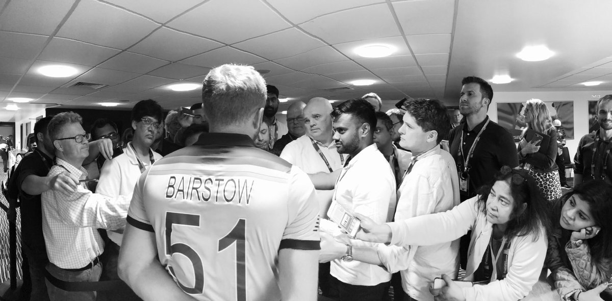 dannyreuben's tweet photo. It has been an interesting week on the media front, but today actions spoke louder than words. Great day for the team and my mate @jbairstow21 - he loves getting into the battle and having that fire in his belly. #fishandchippaper 🐟🍟 📝🏏 🔥🔥 https://t.co/O3eyF6B4qW