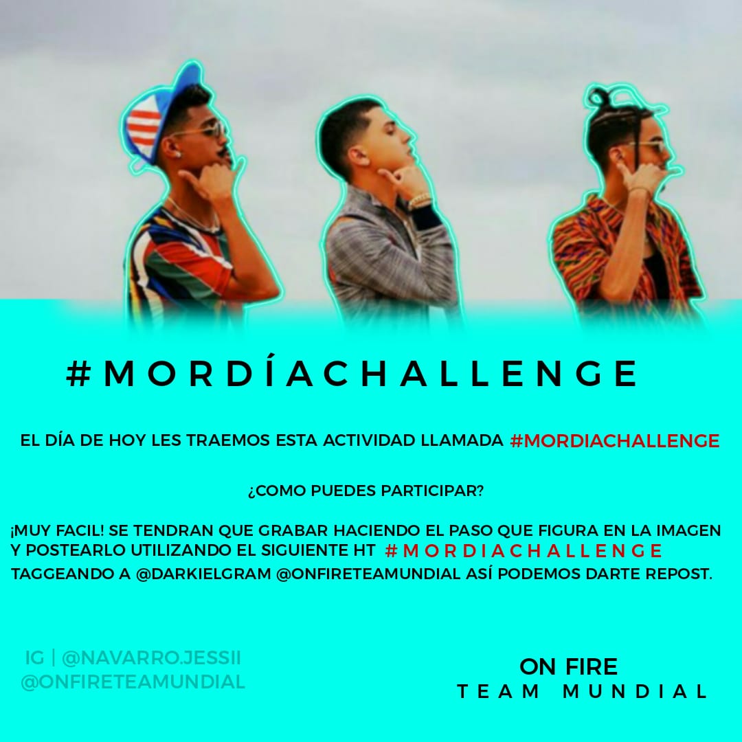 Onfire_vzla's tweet photo. 🔹💃Semana de #MordiaChallenge únete a nosotros y participa
¿Como hacerlo? 
🔸El mismo consiste en grabarse viendo el video de #Mordia e imitar el paso de @Darkiel_Omar https://t.co/hKteFWsdLQ