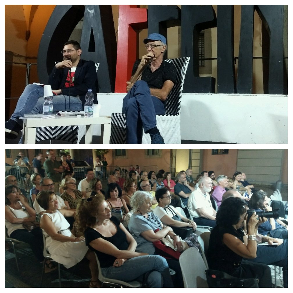 Divertimento e letteratura...disegnata: in piazza del Plebiscito il pubblico di <a href="/StefanoDisegni/">Stefano Disegni</a> #CaffeinaFestival2019 #IoStoConDonChisciotte