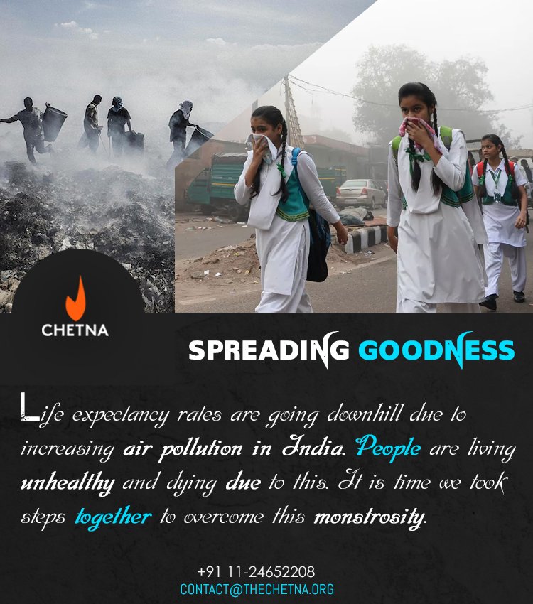 the_chetna's tweet photo. Life expectancy rates are going downhill due to increasing air pollution in India. People are living unhealthy and dying due to this.
Read More: https://t.co/SmEWIJSLWe
#Chetna
#PJF
#PramaJyotiFoundation
#ChetnaHeroes
#ConnectWithChetna
#SupportGoodness
#DNL
#DemocracyNewsLive https://t.co/TBivg8Q9cg