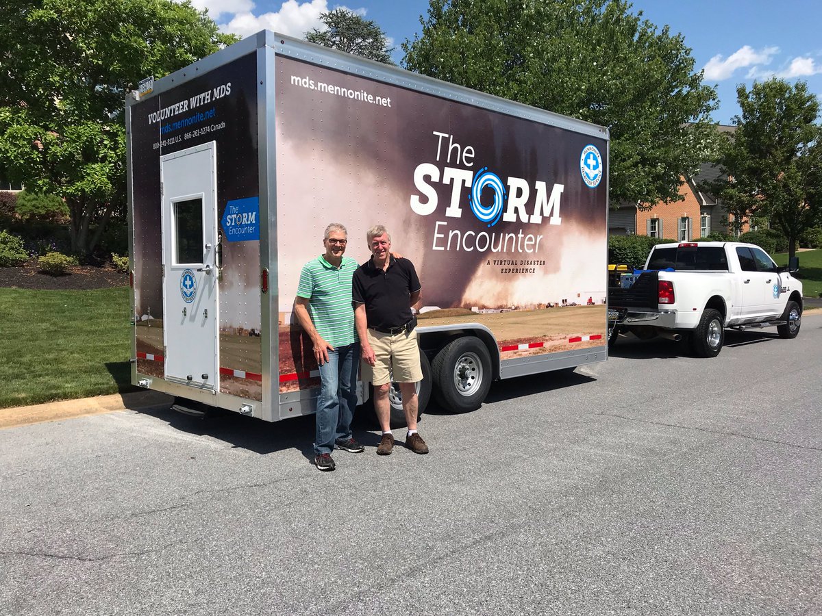jhuxman's tweet photo. Sneak peek! This is for your eyes only 😉. If you’re headed to KC for the MC USA convention, look for the MDS trailer, The Storm Encounter. Inside you’ll get to experience a virtual simulated tornado. #MDS #MennoniteDisasterService #mennocon2019 https://t.co/0bbq6jfDIH