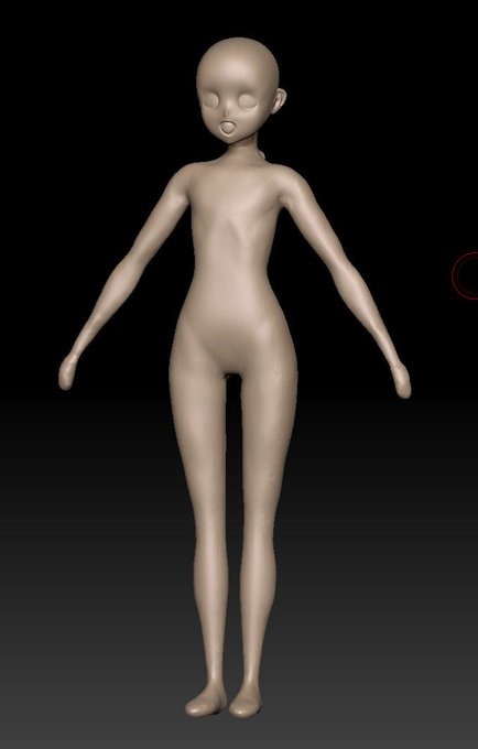 Zbrush今日進捗。
体を作りはじめました。
まず素体から… 