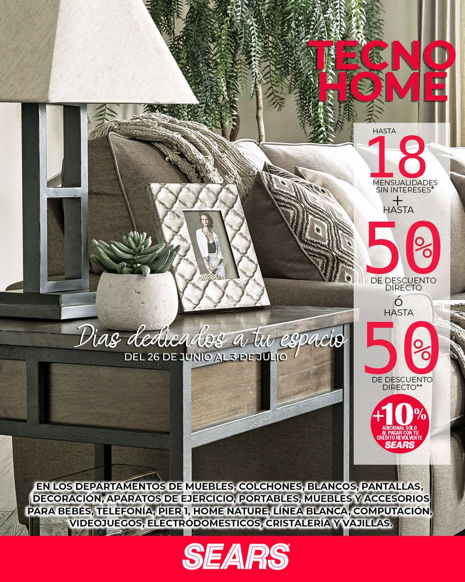 searsmexico's tweet photo. ¡No dejes pasar esta súper promoción que tenemos para ti! #SearsMeEntiende #TecnoHome https://t.co/dogSGRw6Fg