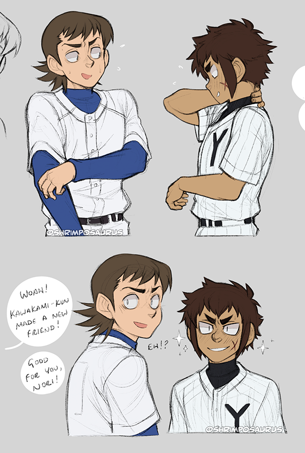 Some... uh... self-indulgent Daiya doodles. I just want them to be friends. #daiyanoace #daiyanoa #todorokiraichi #kawakaminorifumi #doodle 