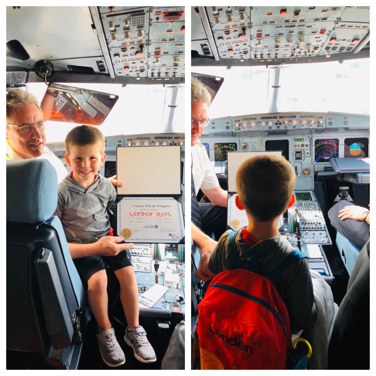 amdaul's tweet photo. Hey @united thanks for making my son’s first airplane ride extra special! #FirstFlight https://t.co/EEYKaaGhll