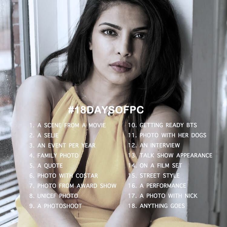 borderlyhq's tweet photo. Tomorrow begins #18DaysOfPC join us as we celebrate @priyankachopra’s birthday! Share your favorite pictures, videos, gifs from each category and let’s have some fun! https://t.co/Ecupc4oeHc
