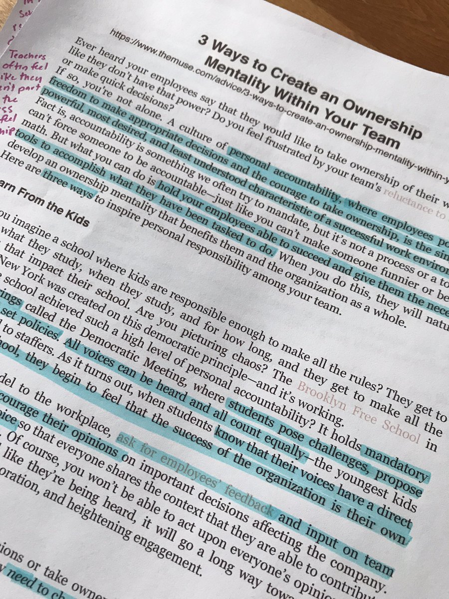 allysonwalroth's tweet image. One of the best ways to create more ownership in your team is to clarify roles and responsibilities so that everyone knows they have the power to make decisions without always having to ask you for permission. #MASSPalignment