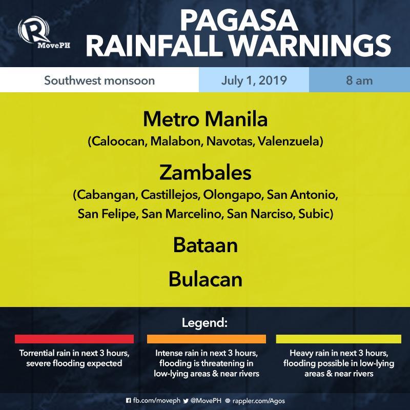 WeatherAlert Parts of Metro Manila and Zambales, as well as Bataan