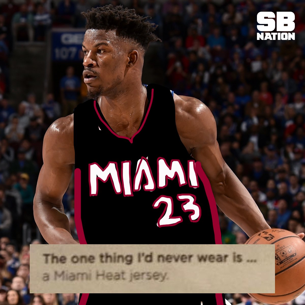 Jimmy Butler once said he would never wear a Miami Heat jersey